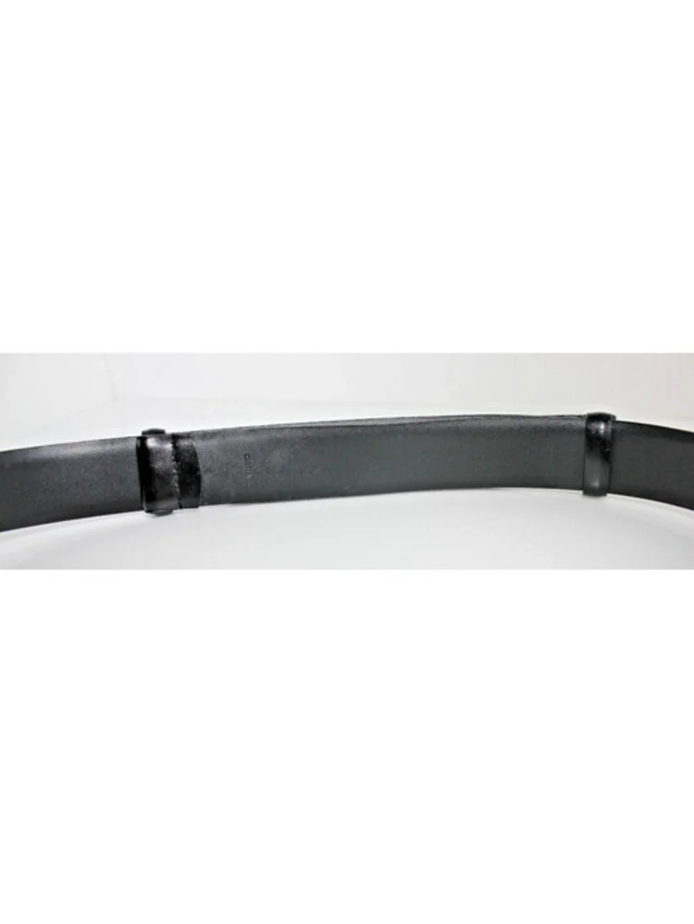 Women's Black Simulated Leather Slide Belt Silver Textured Buckle Size XL 100310
